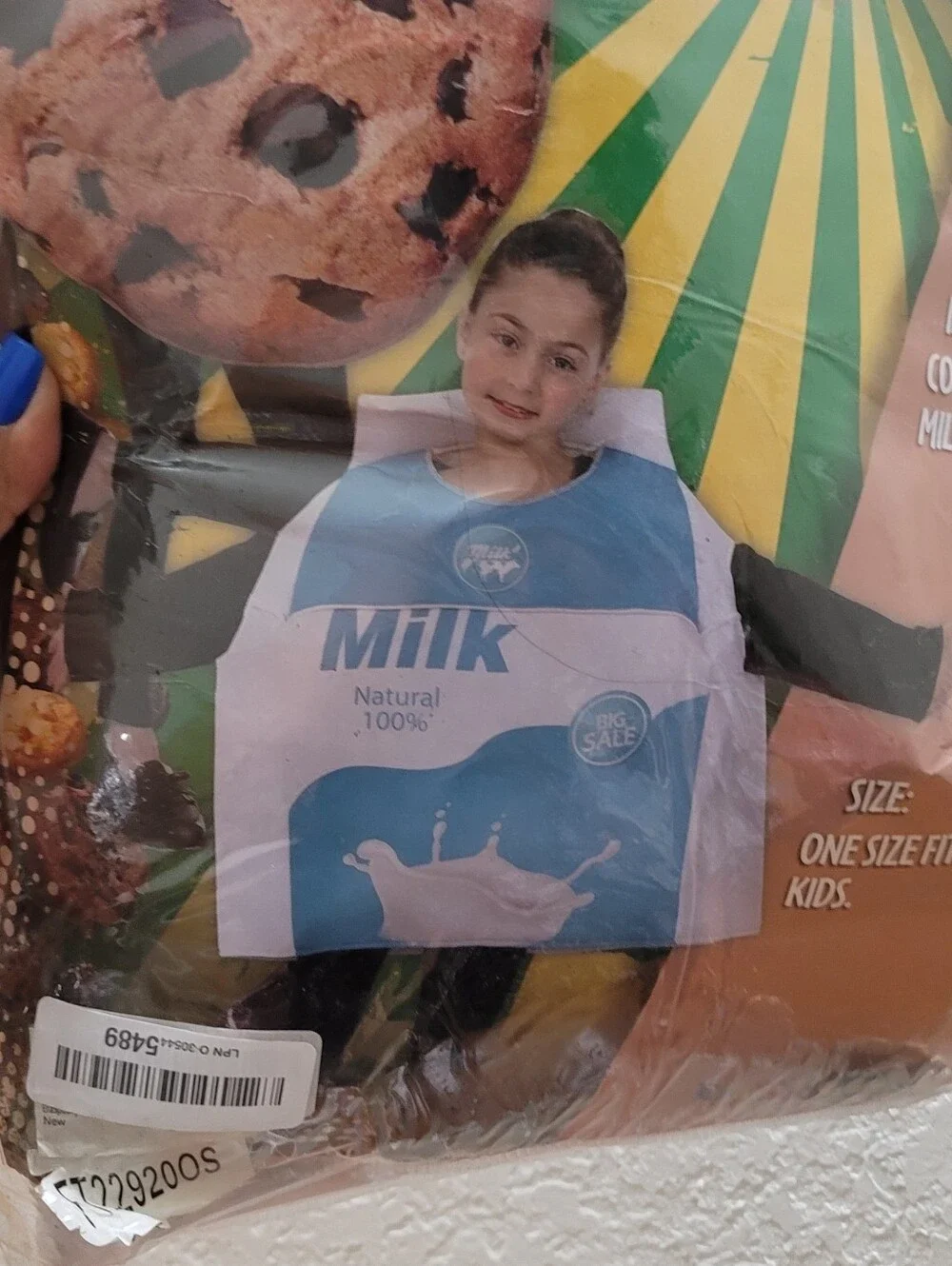 NWT Milk Carton And Cookie Halloween Kids Unisex Costume One Size Fits Most